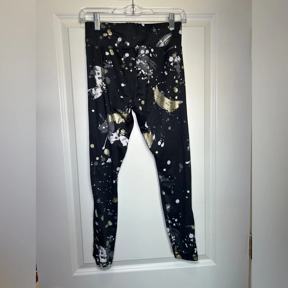 Justice Black and Gold Patterned Leggings